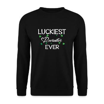 Personalvermittler St.Patrick's Day - Unisex Pullover - Schwarz - Vorne - Alina (178cm) & Michal (187cm)