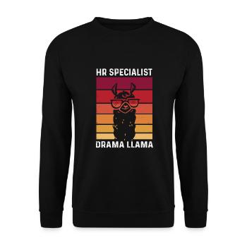 Drôle de spécialiste des ressources humaines Drame Lama - Sweat-shirt Unisexe - noir - Devant - Alina (178cm) & Michal (187cm)