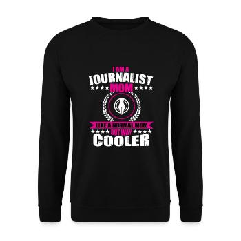Journalistin Mama Shirt - Unisex Pullover - Schwarz - Vorne - Alina (178cm) & Michal (187cm)
