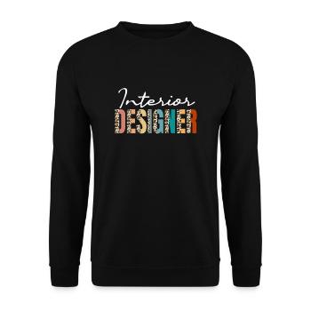 Innenarchitekt Leopardenmuster - Unisex Pullover - Schwarz - Vorne - Alina (178cm) & Michal (187cm)