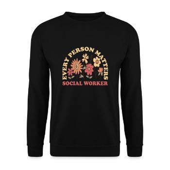 Liebenswerter Schulsozialarbeiter Geschenkidee - Unisex Pullover - Schwarz - Vorne - Alina (178cm) & Michal (187cm)