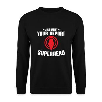 Drôle de cadeau de journaliste - Sweat-shirt Unisexe - noir - Devant - Alina (178cm) & Michal (187cm)