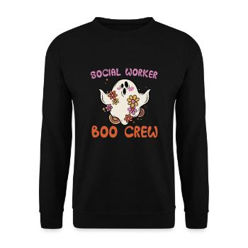 Lustige Sozialarbeiter Boo Crew Halloween - Unisex Pullover - Schwarz - Vorne - Alina (178cm) & Michal (187cm)