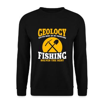 Drôle de géologie et cadeau Angeler - Sweat-shirt Unisexe - noir - Devant - Alina (178cm) & Michal (187cm)