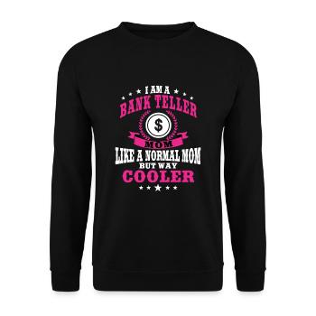 Lustige Bankangestellte Mutter - Unisex Pullover - Schwarz - Vorne - Alina (178cm) & Michal (187cm)