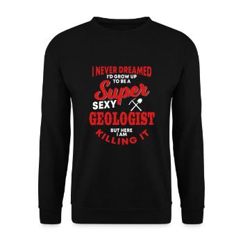 Drôle de géologue disant - Sweat-shirt Unisexe - noir - Devant - Alina (178cm) & Michal (187cm)
