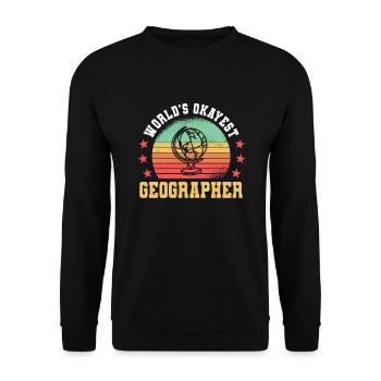 The best geographer in the world - Unisex Sweatshirt - black - Front - Alina (178cm) & Michal (187cm)