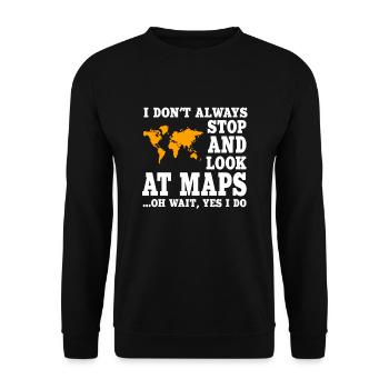 Geographie Liebhaber - Unisex Pullover - Schwarz - Vorne - Alina (178cm) & Michal (187cm)