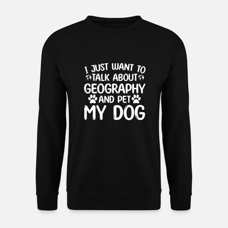 Geografie Und Hunde - Unisex Pullover - Schwarz