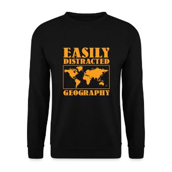 Funny Geography Map Design - Unisex Sweatshirt - black - Front - Alina (178cm) & Michal (187cm)