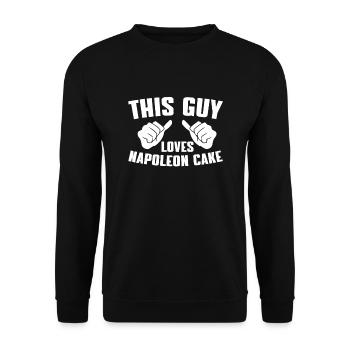 Ce gars adore le gâteau Napoléon - Sweat-shirt Unisexe - noir - Devant - Alina (178cm) & Michal (187cm)