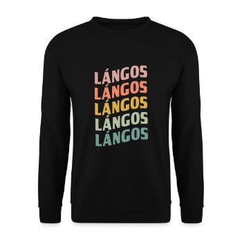 Langos - Unisex Sweatshirt - black - Front - Alina (178cm) & Michal (187cm)