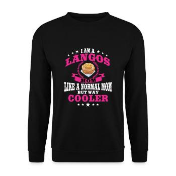 Langos Mama - Unisex Pullover - Schwarz - Vorne - Alina (178cm) & Michal (187cm)