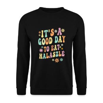 Drôle de dicton Halaszle - Sweat-shirt Unisexe - noir - Devant - Alina (178cm) & Michal (187cm)