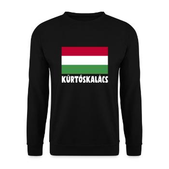 kaminkucKürtőskalács Ungarische Fahne - Unisex Pullover - Schwarz - Vorne - Alina (178cm) & Michal (187cm)