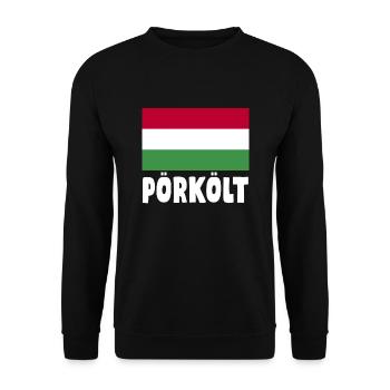 Pörkölt - Unisex Sweatshirt - black - Front - Alina (178cm) & Michal (187cm)