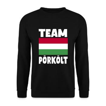 ungarischeTeam Pörkölt - Unisex Pullover - Schwarz - Vorne - Alina (178cm) & Michal (187cm)