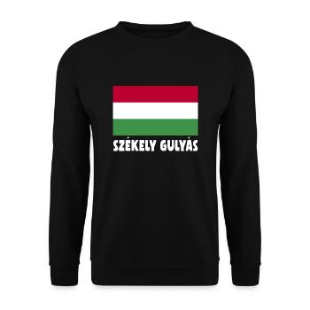 authenticSzekely Gulyas Hungarian food - Unisex Sweatshirt - black - Front - Alina (178cm) & Michal (187cm)