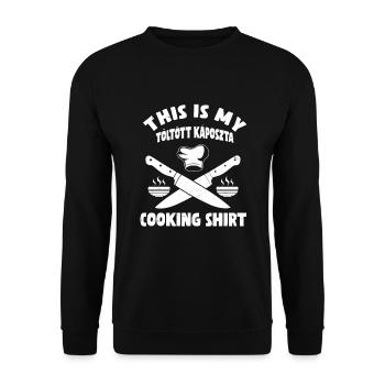 Töltött Káposzta Kochshirt - Unisex Pullover - Schwarz - Vorne - Alina (178cm) & Michal (187cm)