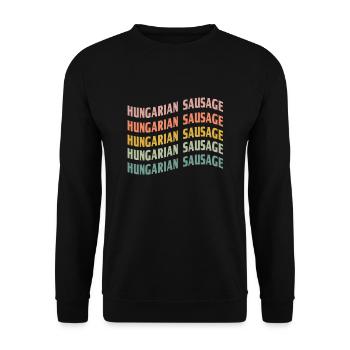 Hungarian Sausage Font - Unisex Sweatshirt - black - Front - Alina (178cm) & Michal (187cm)