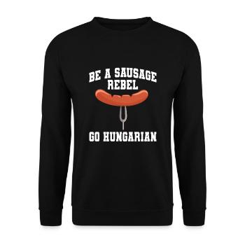 authentHungarian sausage rebel - Unisex Sweatshirt - black - Front - Alina (178cm) & Michal (187cm)