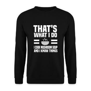 Cuisson de la soupe aux champignons - Sweat-shirt Unisexe - noir - Devant - Alina (178cm) & Michal (187cm)