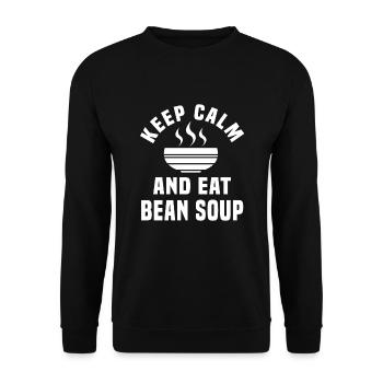 Restez calme et mangez de la soupe aux haricots - Sweat-shirt Unisexe - noir - Devant - Alina (178cm) & Michal (187cm)