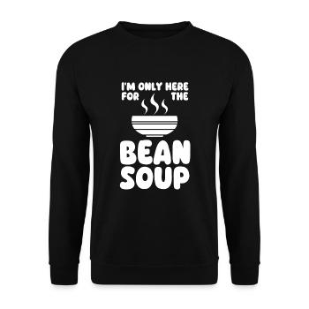 Spruch Für Bohnensuppenliebhaber - Unisex Pullover - Schwarz - Vorne - Alina (178cm) & Michal (187cm)