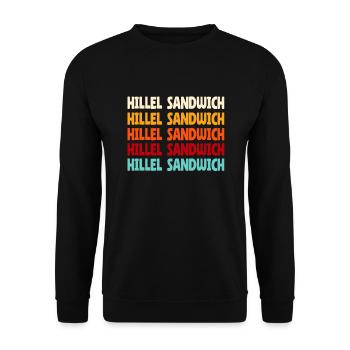 Hillel Sandwich - Unisex Pullover - Schwarz - Vorne - Alina (178cm) & Michal (187cm)