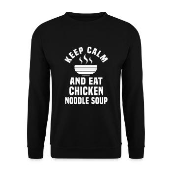 Funny Chicken Noodle Soup Saying - Unisex Sweatshirt - black - Front - Alina (178cm) & Michal (187cm)