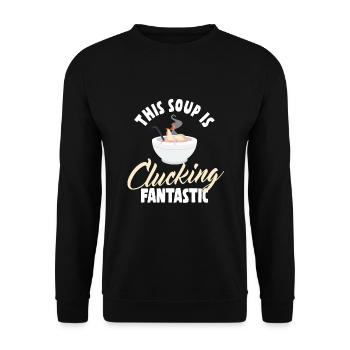 Chicken Noodle Soup Pun - Unisex Sweatshirt - black - Front - Alina (178cm) & Michal (187cm)