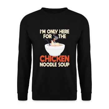 Funny Chicken Noodle Soup Saying - Unisex Sweatshirt - black - Front - Alina (178cm) & Michal (187cm)