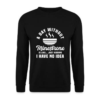Minestrone Humor - Unisex Sweatshirt - black - Front - Alina (178cm) & Michal (187cm)