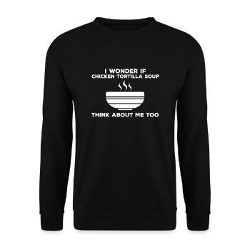 Hähnchen Tortilla Suppe - Unisex Pullover - Schwarz - Vorne - Alina (178cm) & Michal (187cm)