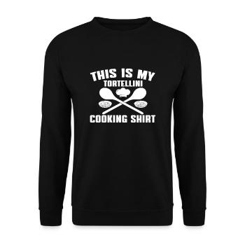 Tortellini Kochshirt - Unisex Pullover - Schwarz - Vorne - Alina (178cm) & Michal (187cm)