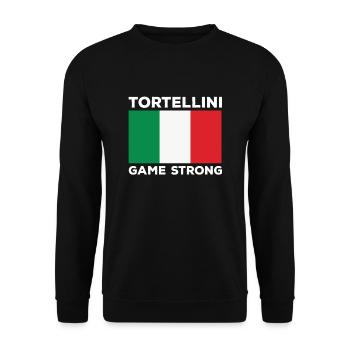 Tortellini Game Strong - Unisex Pullover - Schwarz - Vorne - Alina (178cm) & Michal (187cm)