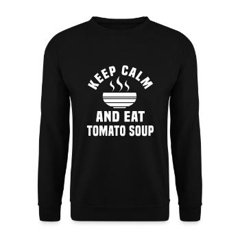 Stay Calm and Eat Tomato Soup - Unisex Sweatshirt - black - Front - Alina (178cm) & Michal (187cm)