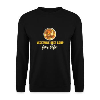 Gemüsesuppe mit Rindfleisch Fürs Leben - Unisex Pullover - Schwarz - Vorne - Alina (178cm) & Michal (187cm)