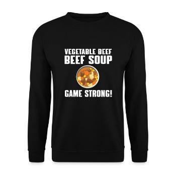 Gemüsesuppe mit Rindfleisch Game Strong - Unisex Pullover - Schwarz - Vorne - Alina (178cm) & Michal (187cm)