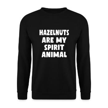 Haselnüsse Sind Mein Krafttier - Unisex Pullover - Schwarz - Vorne - Alina (178cm) & Michal (187cm)