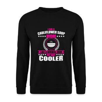 Soupe de chou-fleur maman - Sweat-shirt Unisexe - noir - Devant - Alina (178cm) & Michal (187cm)