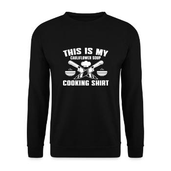 Chemise de cuisine de soupe de chou-fleur - Sweat-shirt Unisexe - noir - Devant - Alina (178cm) & Michal (187cm)