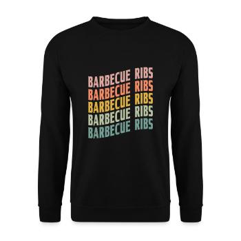 Barbecue Ribs Font - Unisex Sweatshirt - black - Front - Alina (178cm) & Michal (187cm)