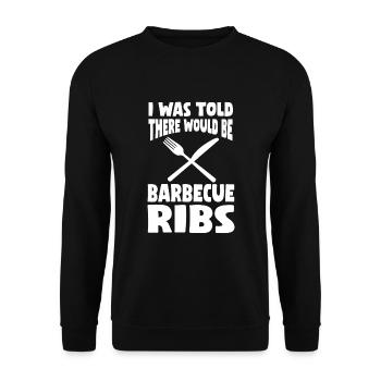 Funny Barbecue Ribs Shirt - Unisex Sweatshirt - black - Front - Alina (178cm) & Michal (187cm)