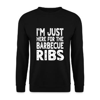 Funny Barbecue Ribs Saying - Unisex Sweatshirt - black - Front - Alina (178cm) & Michal (187cm)