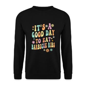 Grill rib saying - Unisex Sweatshirt - black - Front - Alina (178cm) & Michal (187cm)