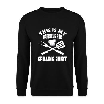 Barbecue Ribs Grill Shirt - Unisex Sweatshirt - black - Front - Alina (178cm) & Michal (187cm)