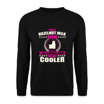Hazelnut Milk Mom - Unisex Sweatshirt - black - Front - Alina (178cm) & Michal (187cm)