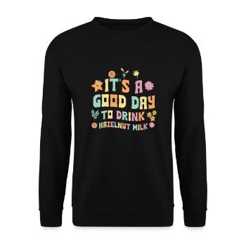 Hazelnut milk - Unisex Sweatshirt - black - Front - Alina (178cm) & Michal (187cm)