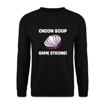 Zwiebelsuppen Game Strong - Unisex Pullover - Schwarz - Vorne - Alina (178cm) & Michal (187cm)